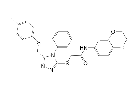 N-(2,3-dihydro-1,4-benzodioxin-6-yl)-2-[(5-{[(4-methylphenyl)sulfanyl]methyl}-4-phenyl-4H-1,2,4-triazol-3-yl)sulfanyl]acetamide