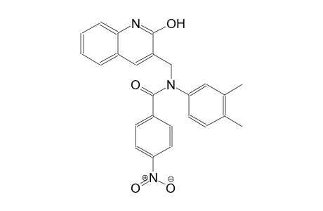 N-(3,4-dimethylphenyl)-N-[(2-hydroxy-3-quinolinyl)methyl]-4-nitrobenzamide