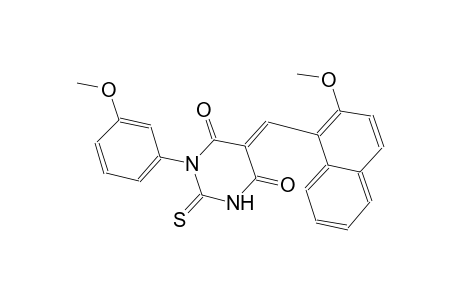 (5E)-5-[(2-methoxy-1-naphthyl)methylene]-1-(3-methoxyphenyl)-2-thioxodihydro-4,6(1H,5H)-pyrimidinedione