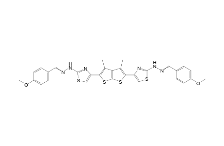 4,4'-(3,4-Dimethylthieno[2,3-b]thiophene-2,5-diyl)bis(2-(2-(4-methoxybenzylidene)hydrazinyl)thiazole)