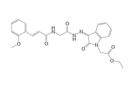 ethyl {(3Z)-3-[({[(2E)-3-(2-methoxyphenyl)-2-propenoyl]amino}acetyl)hydrazono]-2-oxo-2,3-dihydro-1H-indol-1-yl}acetate