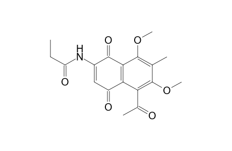 Propanamide, N-(5-acetyl-1,4-dihydro-6,8-dimethoxy-7-methyl-1,4-dioxo-2-naphthalenyl)-