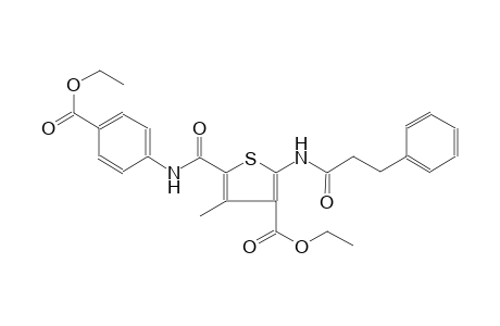 3-thiophenecarboxylic acid, 5-[[[4-(ethoxycarbonyl)phenyl]amino]carbonyl]-4-methyl-2-[(1-oxo-3-phenylpropyl)amino]-