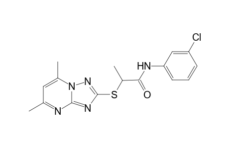 N-(3-chlorophenyl)-2-(5,7-dimethyl-[1,2,4]triazolo[1,5-a]pyrimidin-2-ylthio)propanamide