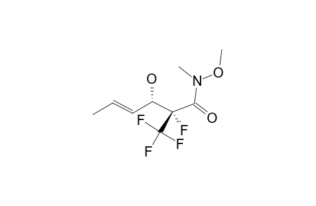 ERYTHRO-N-METHOXY-N-METHYL-2-FLUORO-3-HYDROXY-2-(TRIFLUOROMETHYL)-4-(E)-HEXENAMIDE