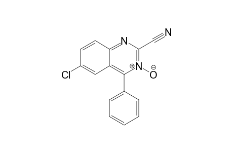 6-Chloranyl-3-oxidanidyl-4-phenyl-quinazolin-3-ium-2-carbonitrile