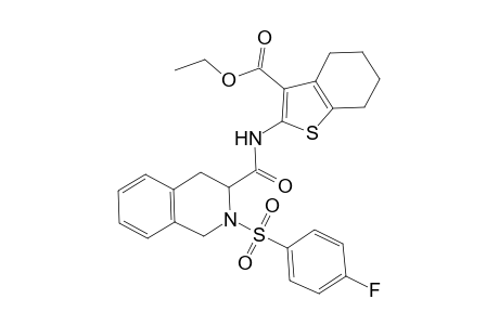 1-Benzothiophene-3-carboxylic acid, 2-[[[2-[(4-fluorophenyl)sulfonyl]-1,2,3,4-tetrahydro-3-isoquinolinyl]carbonyl]amino]-4,5,6,7-tetrahydro-, ethyl ester