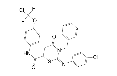 3-Benzyl-2-(4-chloro-phenylimino)-4-oxo-[1,3]thiazinane-6-carboxylic acid [4-(chloro-difluoro-methoxy)-phenyl]-amide