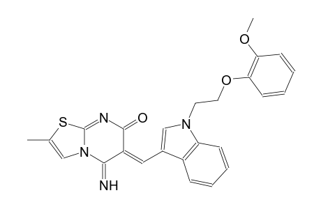 (6Z)-5-imino-6-({1-[2-(2-methoxyphenoxy)ethyl]-1H-indol-3-yl}methylene)-2-methyl-5,6-dihydro-7H-[1,3]thiazolo[3,2-a]pyrimidin-7-one