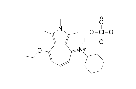 N-((4E)-8-ethoxy-1,2,3-trimethylcyclohepta[c]pyrrol-4(2H)-ylidene)cyclohexanaminium perchlorate