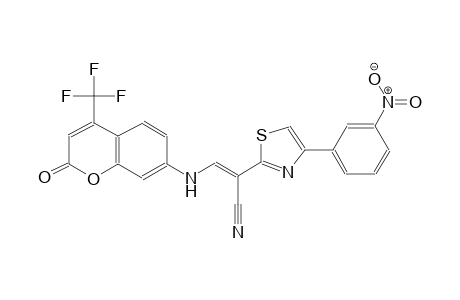 (2E)-2-[4-(3-nitrophenyl)-1,3-thiazol-2-yl]-3-{[2-oxo-4-(trifluoromethyl)-2H-chromen-7-yl]amino}-2-propenenitrile