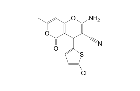 4H,5H-pyrano[4,3-b]pyran-3-carbonitrile, 2-amino-4-(5-chloro-2-thienyl)-7-methyl-5-oxo-
