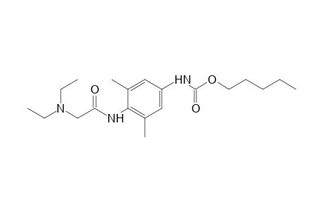 4-[2-(diethylamino)acetamido]-3,5-dimethylcarbanilic acid, pentyl ester