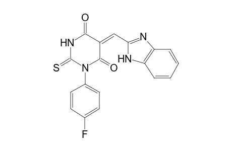 (5Z)-5-(1H-benzimidazol-2-ylmethylene)-1-(4-fluorophenyl)-2-thioxo-hexahydropyrimidine-4,6-dione