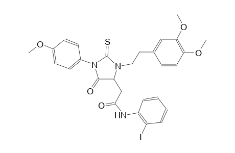 2-[3-[2-(3,4-dimethoxyphenyl)ethyl]-1-(4-methoxyphenyl)-5-oxo-2-thioxo-4-imidazolidinyl]-N-(2-iodophenyl)acetamide