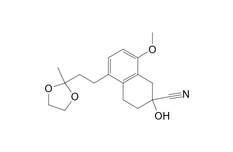 2-Naphthalenecarbonitrile, 1,2,3,4-tetrahydro-2-hydroxy-8-methoxy-5-[2-(2-methyl-1,3-dioxolan-2- yl)ethyl]-, (.+-.)-