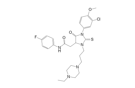 2-{1-(3-chloro-4-methoxyphenyl)-3-[3-(4-ethyl-1-piperazinyl)propyl]-5-oxo-2-thioxo-4-imidazolidinyl}-N-(4-fluorophenyl)acetamide