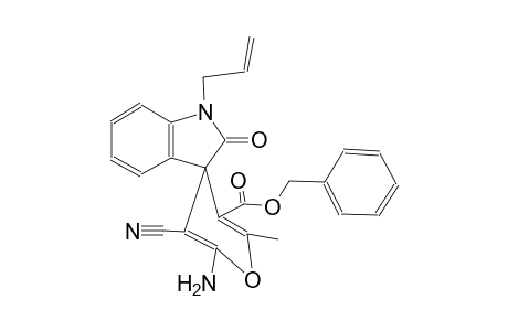phenylmethyl (3R)-6'-amino-5'-cyano-2'-methyl-2-oxo-1-prop-2-enylspiro[indole-3,4'-pyran]-3'-carboxylate phenylmethyl (3R)-1-allyl-6'-amino-5'-cyano-2'-methyl-2-oxo-spiro[indoline-3,4'-pyran]-3'-carboxylate (3R)-1-allyl-6'-amino-5'-cyano-2'-methyl-2-oxo-3'-spiro[indoline-3,4'-pyran]carboxylic acid phenylmethyl ester (3R)-1-allyl-6'-amino-5'-cyano-2-keto-2'-methyl-spiro[indoline-3,4'-pyran]-3'-carboxylic acid benzyl ester phenylmethyl (3R)-6'-amino-5'-cyano-2'-methyl-2-oxo-1-prop-2-enyl-spiro[indole-3,4'-pyran]-3'-carboxylate
