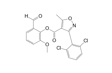 3-(2,6-dichlorophenyl)-5-methyl-4-isoxazolecarboxylic acid, 2-formyl-6-methoxyphenyl ester