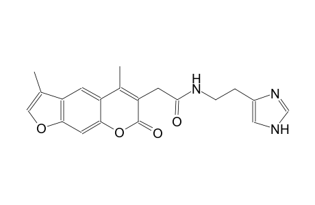 7H-furo[3,2-g][1]benzopyran-6-acetamide, N-[2-(1H-imidazol-4-yl)ethyl]-3,5-dimethyl-7-oxo-