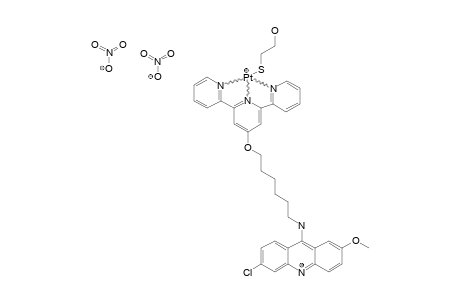 [6-CHLORO-2-METHOXY-9-[4'-(4-AMINOHEXYLOXY)-2,2':6',2''-TERPYRIDINE-PLATINUM-(II)-HYDROXYETHANETHIOLATE]-ACRIDINE-BISNITRATE