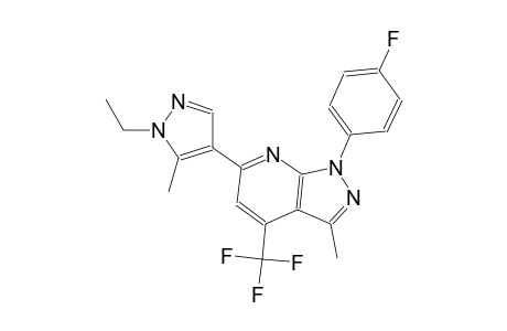 1H-pyrazolo[3,4-b]pyridine, 6-(1-ethyl-5-methyl-1H-pyrazol-4-yl)-1-(4-fluorophenyl)-3-methyl-4-(trifluoromethyl)-
