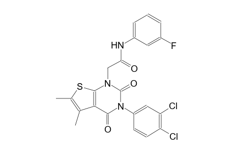 2-(3-(3,4-dichlorophenyl)-5,6-dimethyl-2,4-dioxo-3,4-dihydrothieno[2,3-d]pyrimidin-1(2H)-yl)-N-(3-fluorophenyl)acetamide