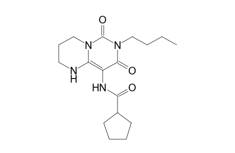 7-Butyl-9-cyclopentanecarboxamido-6,8-dioxo-1,3,4,6,7,8-hexahydro-2H-pyrimido[1,6-a]pyrimidine