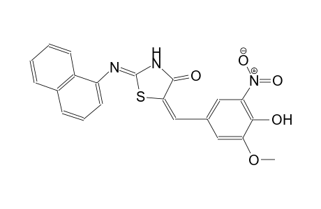 (2Z,5E)-5-(4-hydroxy-3-methoxy-5-nitrobenzylidene)-2-(1-naphthylimino)-1,3-thiazolidin-4-one