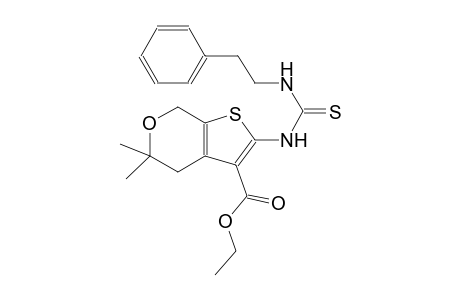 ethyl 5,5-dimethyl-2-({[(2-phenylethyl)amino]carbothioyl}amino)-4,7-dihydro-5H-thieno[2,3-c]pyran-3-carboxylate