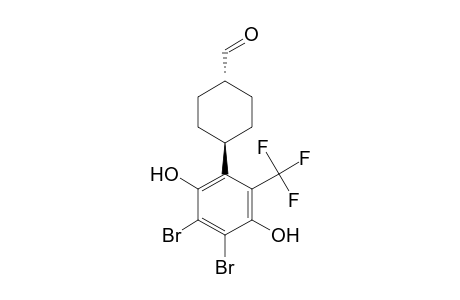2,3-Dibromo-5-[4(e)-formylcyclohex-(e)-yl]-6-(trifluoromethyl)-1,4-dihydroxybenzene