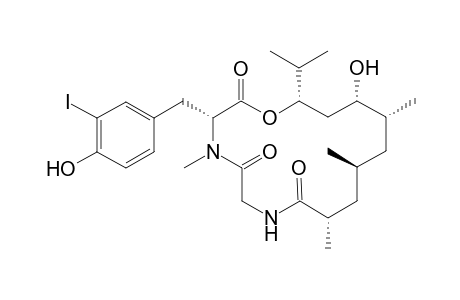 (3R,9S,11S,13R,14S,16S)-14-hydroxy-3-(4-hydroxy-3-iodo-benzyl)-16-isopropyl-4,9,11,13-tetramethyl-1-oxa-4,7-diazacyclohexadecane-2,5,8-trione