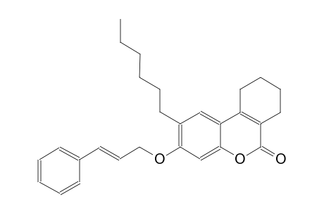 6H-dibenzo[b,d]pyran-6-one, 2-hexyl-7,8,9,10-tetrahydro-3-[[(2E)-3-phenyl-2-propenyl]oxy]-