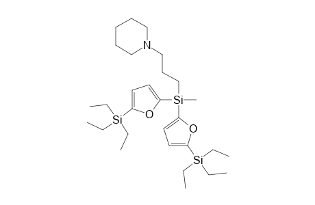 1-{3-[(Methyl)bis(5-triethylsilylfuran-2-yl)silyl]propyl}piperidine