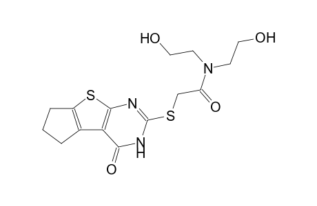 N,N-bis(2-hydroxyethyl)-2-[(4-oxo-3,5,6,7-tetrahydro-4H-cyclopenta[4,5]thieno[2,3-d]pyrimidin-2-yl)sulfanyl]acetamide