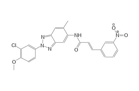 (2E)-N-[2-(3-chloro-4-methoxyphenyl)-6-methyl-2H-1,2,3-benzotriazol-5-yl]-3-(3-nitrophenyl)-2-propenamide