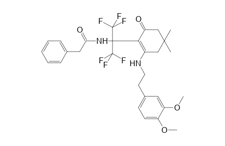 N-[2-(2-{[2-(3,4-dimethoxyphenyl)ethyl]amino}-4,4-dimethyl-6-oxocyclohex-1-en-1-yl)-1,1,1,3,3,3-hexafluoropropan-2-yl]-2-phenylacetamide