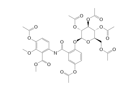 N-(2'-BETA-GLUCOPYRANOSYL-5'-HYDROXYSALICYL)-5-HYDROXY-6-METHOXYANTHRANILIC-ACID-METHYLESTER-PERACETYLATED