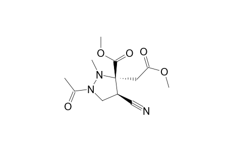 3-Pyrazolidineacetic acid, 1-acetyl-4-cyano-3-(methoxycarbonyl)-2-methyl-, methyl ester, trans-(.+-.)-