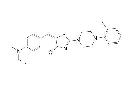 (5E)-5-[4-(diethylamino)benzylidene]-2-[4-(2-methylphenyl)-1-piperazinyl]-1,3-thiazol-4(5H)-one