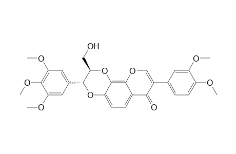 7H-Pyrano[2,3-f]-1,4-benzodioxin-7-one, 8-(3,4-dimethoxyphenyl)-2,3-dihydro-2-(hydroxymethyl)-3-(3,4,5-trimethoxyphenyl)-, trans-(.+-.)-