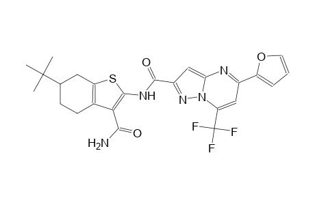 N-[3-(aminocarbonyl)-6-tert-butyl-4,5,6,7-tetrahydro-1-benzothien-2-yl]-5-(2-furyl)-7-(trifluoromethyl)pyrazolo[1,5-a]pyrimidine-2-carboxamide