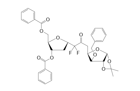2-(3,5-Di-O-benzoyl-2-deoxy-.alpha.,D-erythro-pentofuranosyl)-2,2-difluoro-1-(3-O-benzyl-5-deoxy-1,2-O-isopropylidene-.alpha.,D-xylo-pentofuranosyl)ethanone