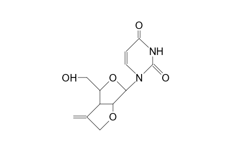 1-(3-Deoxy-3-C,2-O-<1-methylene-ethylene>-B-D-lyxofuranosyl)-uracil