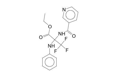 Ethyl 2-anilino-3,3,3-trifluoro-2-[(3-pyridinylcarbonyl)amino]propanoate