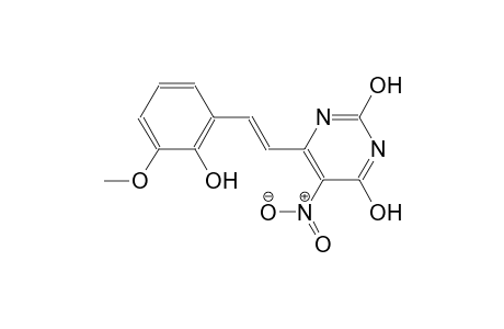 6-[(E)-2-(2-hydroxy-3-methoxyphenyl)ethenyl]-5-nitro-2,4-pyrimidinediol