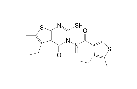 4-ethyl-N-(5-ethyl-6-methyl-4-oxo-2-sulfanylthieno[2,3-d]pyrimidin-3(4H)-yl)-5-methyl-3-thiophenecarboxamide