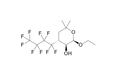 (2R*,3S*,4R*)-2-Ethoxy-6,6-dimethyl-4-(perfluorobutyl)-tetrahydropyran-3-ol