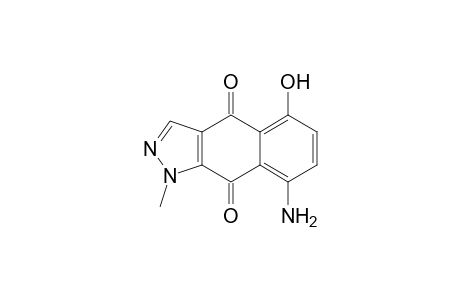 1H-Benz[f]indazole-4,9-dione, 8-amino-5-hydroxy-1-methyl-