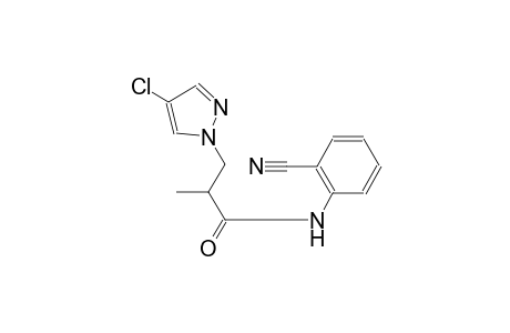 3-(4-chloro-1H-pyrazol-1-yl)-N-(2-cyanophenyl)-2-methylpropanamide